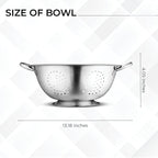 Avador Set of 3 Stainless Steel Colanders, Comes in 1.5 Quart 3qt Quart and 5 - Image 7