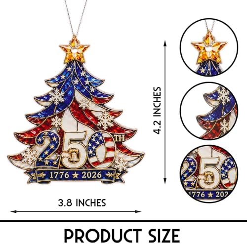 Christmas Decorations - Christmas Ornaments - 250 Anniversary USA Merchandise - Christmas Ornament 2026 - Stocking Stuffers - Gifts for Family Coworker car Hanging Accessories - Image 4
