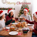 Patelai Glass Christmas Coffee Mugs 14 oz Snowflake Tree, 6 Pcs, Cute - Image 6