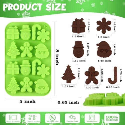 Christmas Chocolate Molds, Christmas Candy Silicone Molds, 4 Packs 14 Cavity Xmas Theme Baking Molds for Making Chocolate, Candy, Gummy, Jello, Ice, Wax Melts - Image 3
