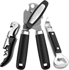 3PCS Can Opener Manual & Bottle Opener & Wine Opener, Smooth Edge Can Openers by Unknown