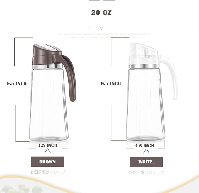 Marbrasse Auto Flip Olive Oil Dispenser Bottle, 20 OZ Leakproof Condiment - Image 2