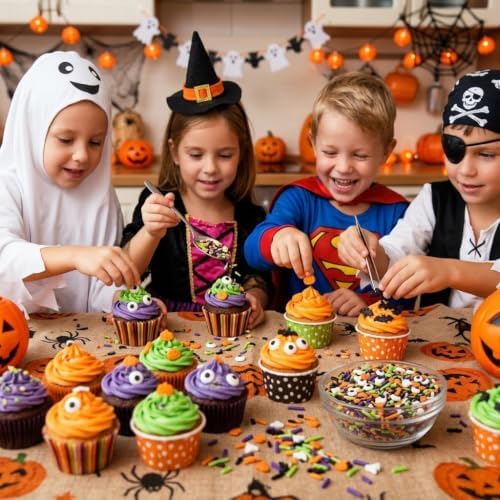 Manvscakes Sprinkles- Edible Cake and Cupcake Sprinkles with Assorted Shapes and Sizes for Parties, Metallic Sprinkle Mix for Cookies, Ice Cream, Cake and Cupcake Decorating, 4 oz (Halloween Party) - Image 6