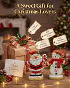 Christmas Decoration Indoor Duo Cookie Santa and Snowman Figurines 5.1'' - Image 6
