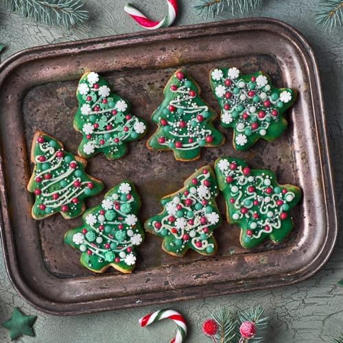Christmas Cookie Cutters, 8PCS Holiday Cookie Cutter Shapes - Snowman,Christmas Tree,Gingerbread Man,Candy Cane,Snowflake,Santa Face,Christmas House, Winter Glove Cookies Mold - Image 7