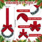 Retrowavy 12 Pcs Small Christmas Kitchen Cabinet Wreaths with Ribbon - Image 2