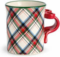 Mud Pie Christmas Tartan Mug with Bow Handle, 11 Ounce Plaid Coffee Mug by MudPie