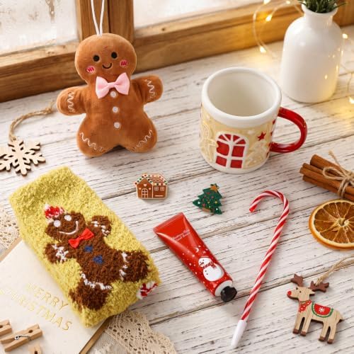 Newtay 7 Pcs Christmas Mug Gift Set Gingerbread House Ceramic Coffee Cup - Image 2