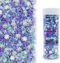 Snowflake Sprinkles Blue & White & Purple Christmas Sprinkles Mixed size snowflake Stars Jimmies CakeCookie Decorating Perfect for Wedding Party Valentine Halloween Christmas Supplies 4.58OZ by KandlrikMagicSprinkles