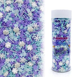 Snowflake Sprinkles Blue & White & Purple Christmas Sprinkles Mixed size snowflake Stars Jimmies CakeCookie Decorating Perfect for Wedding Party Valentine Halloween Christmas Supplies 4.58OZ by KandlrikMagicSprinkles