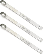 3PCS 1/8tsp Single Measuring Spoon, Stainless Steel Long Handle Individual by BERYLER