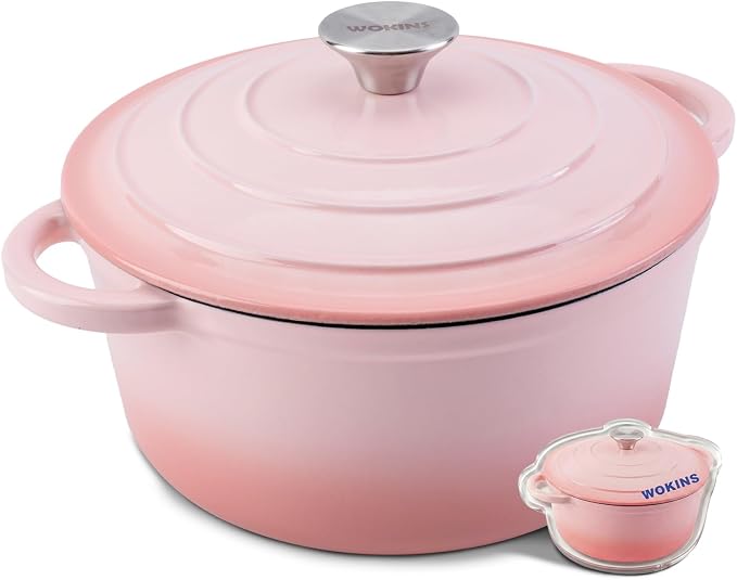 Enameled Cast Iron Dutch Oven - 4QT Pot by WOKINS
