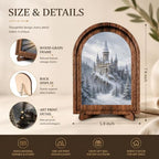 Winter Arched Table Sign, Rustic Snow Castle Farmhouse Decor - Image 2