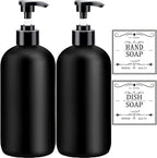 Black Soap Dispenser with Rust Proof Pump, Waterproof Labels, Plastic Hand Soap by XLENT