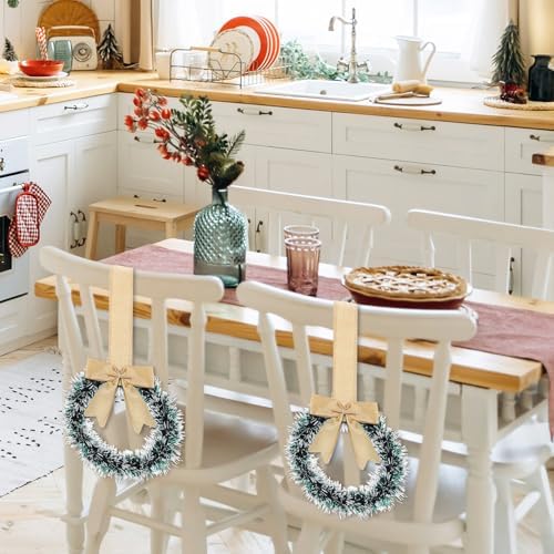 Retrowavy 12 Pcs Small Christmas Kitchen Cabinet Wreaths with Ribbon - Image 4