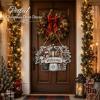 Christmas Decorations - Winter Snowman Welcome Wooden Sign for Front Door - Image 2