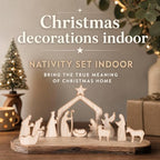 13Pcs Wooden Christmas Nativity Scene Set - Image 4
