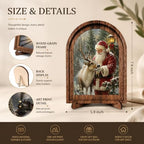 Santa Reindeer Arched Table Sign, Christmas Farmhouse Shelf Decor - Image 2