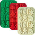 Christmas Silicone Molds - 3Pcs Christmas Candy Molds with Gingerbread Man Santa Claus molds for Chocolate Candy Fondant CupcakeGummy Mold for Baking by Unknown