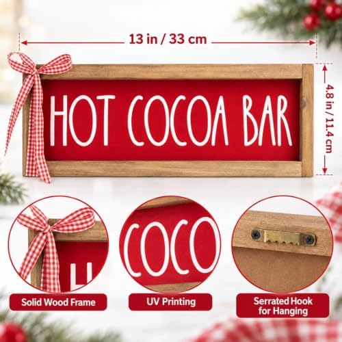 Christmas Hot Cocoa Bar Sign, Table, Shelf, Wall Decor for Indoor - Image 2