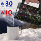 Christmas Tumbler with Handle and Straw Lid 40 oz,Cute Merry Xmas Holly Berries Snowflake Gifts for Women Vacuum Insulated Leak Proof Tumbler,Winter Holiday Accessories Stainless Steel Coffee Cup Mug - Image 5