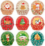 SANNIX 450pcs Christmas Cupcake Liners, Christmas Santa Snowman Gingerbread by SANNIX