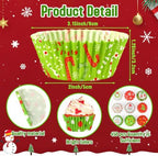 SANNIX 450pcs Christmas Cupcake Liners, Xmas Candy Baking Cups Cupcake Wrappers Paper Wraps Muffin Liners for Christmas Holiday Birthday Party Candy Cake Decorations Supplies(9 Designs) - Image 2