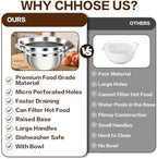 Stainless Steel Strainer with Mixing Bowl, Rice Washer, Colander - Image 3