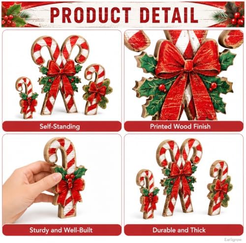 Christmas Decorations Indoor, 3pcs Christmas Candy Home Decor - Image 3