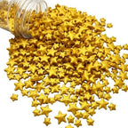 Sentovac Gold Star Sprinkles Edible Sugar for Cake Decorating Mix Sizes Gold Star Sprinkles Cake Topper Cupcake Cookie Baking Decorations Halloween Christmas Wedding Supplies 4.23oz by SentovacCakeSprinkles