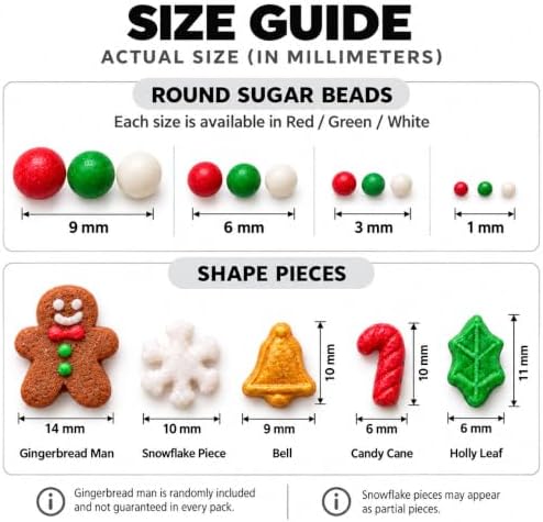 Christmas Sprinkles Mix 5.82 oz, 165 g, with Bells and Festive Shapes - Image 6