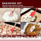 Christmas Baking Supplies, Mini Kitchen Utensils Set – 5 Piece Small Cooking Set with Whisk,Spatula,Pastry Brush,Spoon & Cookie Tongs – Festive Red Mini Baking Set Gift for Holiday Family Fun - Image 5