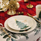 Christmas Dishes Set for 6,10 Inch Bone China Tree Dinner Plates,Xmas Table Centerpieces Porcelain Dinnerware Set (6pcs, 10 inch) - Image 7