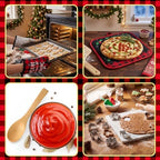 Qinyoung 48 Pcs Christmas Kitchen Oven Mitts Pot Holders, Black Santa - Image 4