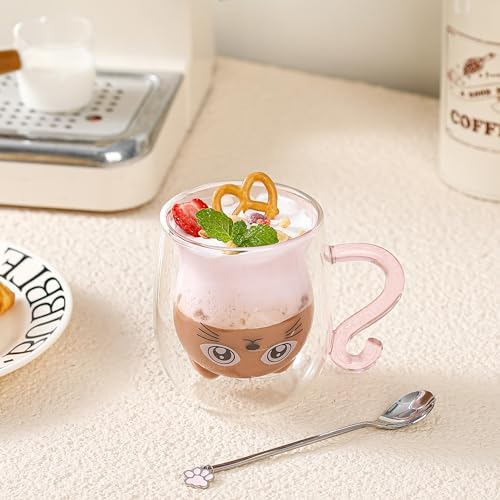 Binoster Gift Woman Birthday Cup Cat Coffee Cup Double Walled Cup A The Mug Cat Gift Mom Dad Mistress Friend Wife Idea Gift Idea Mother's Day Father's Day Valentine's Day Christmas Halloween Woman - Image 4