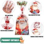 CCINEE 200PCS Christmas Cellophane Treat Bags, Xmas Clear Cello Gift Bags Candy Goodies Bags with Twsit for Christmas Holiday Party Favors - Image 3