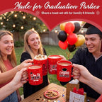 Graduation Coffee Mug Set of 6, 10 oz Red Ceramic Enamel Mugs with Handle, Class of 2026 & Congrats Grad Designs, Graduation Party Supplies, Grad Gift Cups for Coffee Tea Cocoa - Image 5