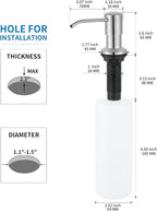 Built in Soap Dispenser for Kitchen Sink, Brushed Nickel Stainless Steel - Image 2