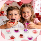 400Pcs Valentine's Day Mini Foil Cupcake Liners Red Pink Silver - Image 4