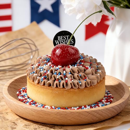 Red White and Blue Sprinkles for Cake Decorating, Patriotic 4th of July Sprinkles with Star Nonpareils Jimmies Sanding Sugar for Ice Cream Brownie Cupcake Cookie Baking - Image 2