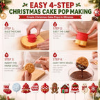 10 Pcs Christmas Cake Pop Molds Set with 100 Sticks - Image 6