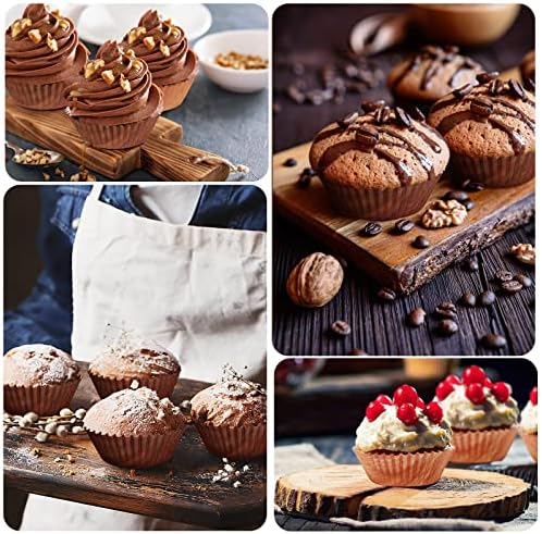SANNIX 450pcs Woodland Cupcake Liners, Woodgrain Baking Cups Cupcake Wrappers Paper Wraps Muffin Liners for Bridal Showers Wedding Birthday Party Decorations Supplies - Image 7