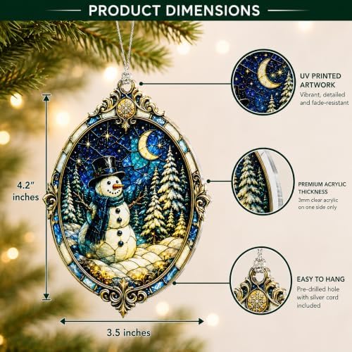 Christmas Ornament 2026, Snowman Ornaments for Tree, Snowman Christmas Decorations, White Elephant Gifts, Xmas Tree Funny Decoration - Image 5