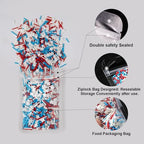 HUEBEATY 6-in-1 Patriotic 4th of July Sprinkles – 180g Red White and Blue Sprinkles Mix with Silver Star Confetti, Jimmies, Nonpareils & Sugar Sprinkles for Cake, Cupcakes, Cookies & Ice Cream Decorating and Baking - Image 5