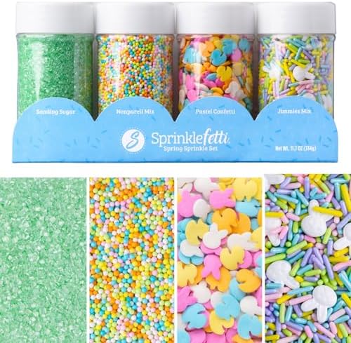Sweets Indeed Sprinkles, 4 Pack, Edible Sprinkle Mix, Perfect for Cake Decorations, Baking, Ice Cream, Cookies, Cupcake Topper (Spring) by SweetsIndeed