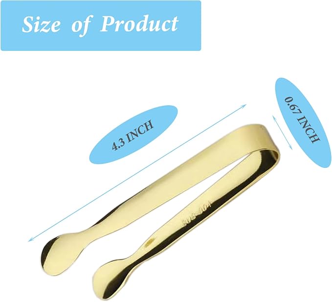 6PCS Ice Tongs Mini Sugar Tongs 4.25Inch Stainless Steel Small Serving Tongs - Image 2
