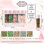 Confect Christmas Sprinkles | Christmas Sprinkles - Green White Silver Red & Gold Pearls Sparkling sugar I Christmas Tree Stocking & Candy Canes for Dessert Decorating- 5 Oz - Image 4