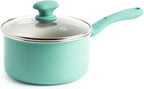 GreenLife Soft Grip Diamond Sandstone Healthy Ceramic Nonstick, 2QT Saucepan Pot by GreenLife