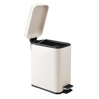 mDesign Small Modern 1.3 Gallon Rectangle Metal Lidded Step Trash Can, Compact - Image 7