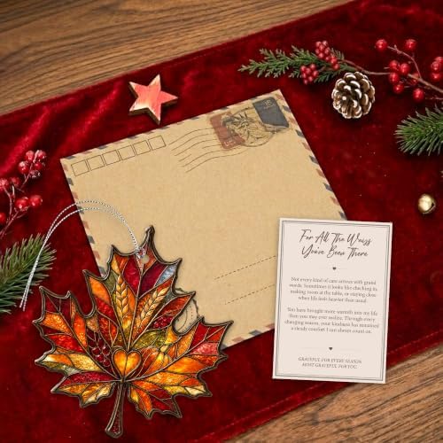 Autumn Maple Leaf Ornament, Fall Leaf Window Hanging, Harvest Thanksgiving Decorations, Farmhouse Fall Decor - Nature Lover Gift, Seasonal Present for Autumn Homes - Image 6